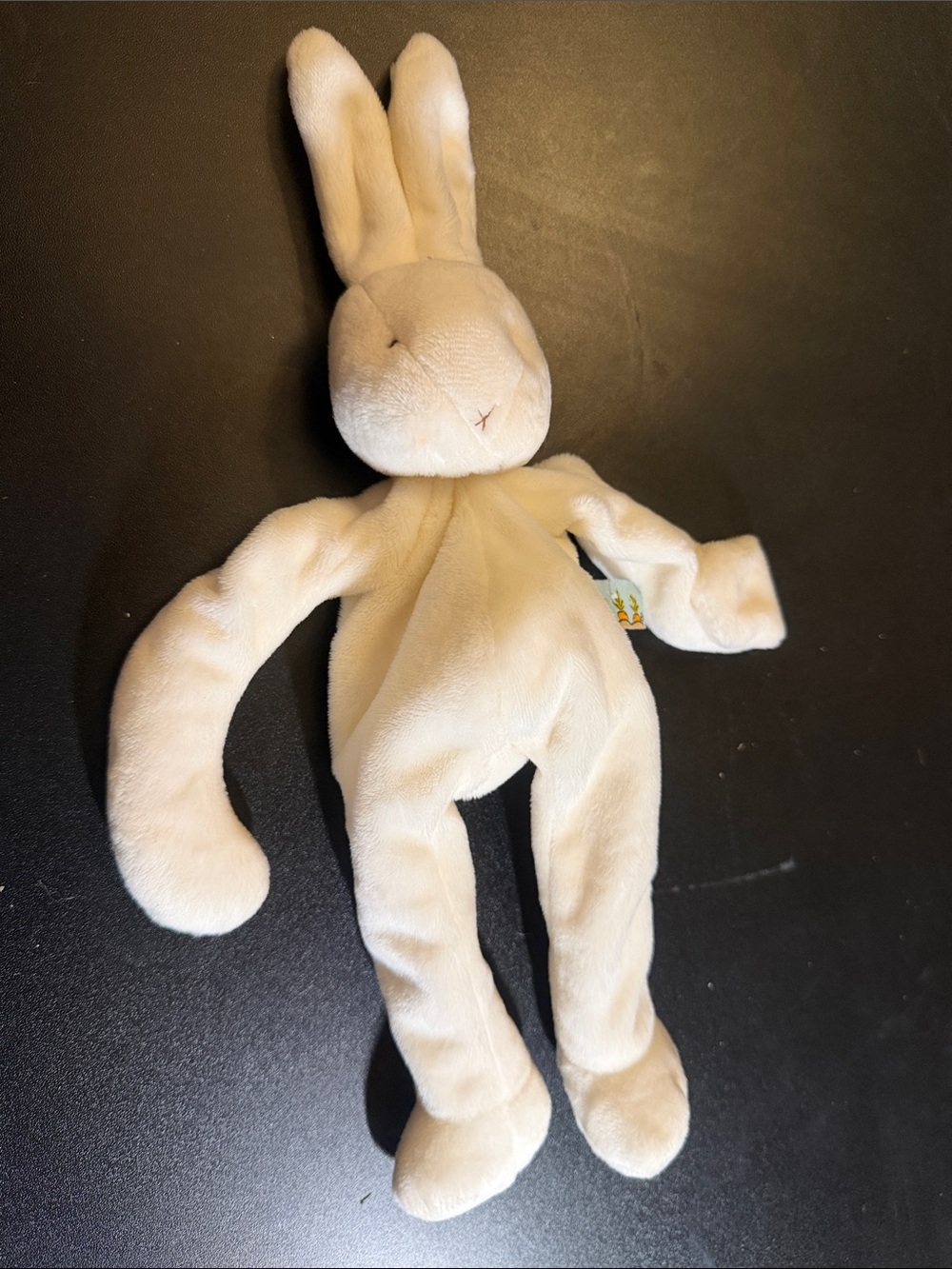Bunnies by the Bay Cream Plush Bunny with Blue Tag
